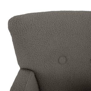 Fauteuil Bumberry met armleuningen Bouclé Stof Nola: Donkergrijs