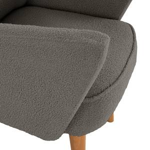 Fauteuil Bumberry met armleuningen Bouclé Stof Nola: Donkergrijs