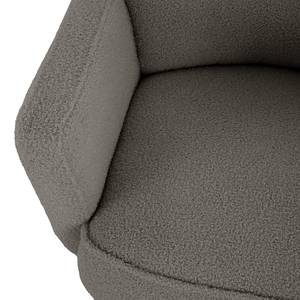 Fauteuil Bumberry met armleuningen Bouclé Stof Nola: Donkergrijs