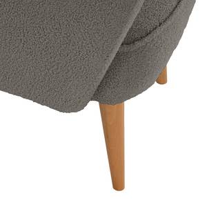 Fauteuil Bumberry met armleuningen Bouclé Stof Nola: Donkergrijs