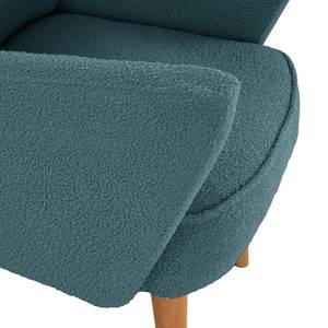 Fauteuil Bumberry met armleuningen Bouclé Stof Nola: Blauw