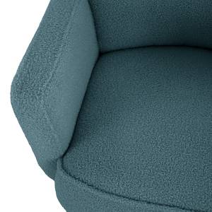 Fauteuil Bumberry met armleuningen Bouclé Stof Nola: Blauw