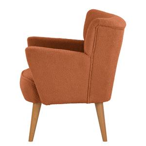 Fauteuil Bumberry avec accoudoirs Tissu Bouclé Nola: Rouille