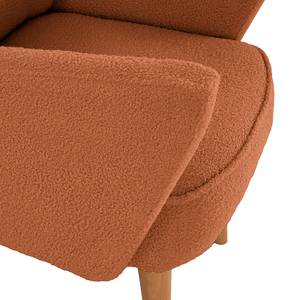 Fauteuil Bumberry avec accoudoirs Tissu Bouclé Nola: Rouille