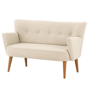 2-Sitzer Sofa Bumberry mit Armlehnen Bouclé Stoff Nola: Creme