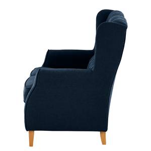 Bankstellen Luro 2- & 1-zits (2-zitsbank, fauteuil) - structuurstof - Geweven stof Scara: Marineblauw