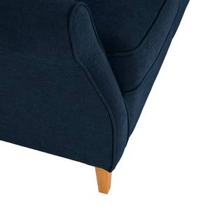 Bankstellen Luro 2- & 1-zits (2-zitsbank, fauteuil) - structuurstof - Geweven stof Scara: Marineblauw