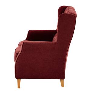 Bankstellen Luro 2-, 1- & 1-zits (2-zitsbank, fauteuil, fauteuil) - structuurstof - Geweven stof Scara: Bordeaux