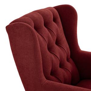 Bankstellen Luro 2-, 1- & 1-zits (2-zitsbank, fauteuil, fauteuil) - structuurstof - Geweven stof Scara: Bordeaux