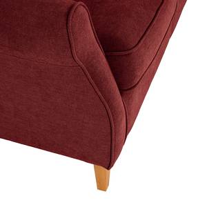 Bankstellen Luro 2-, 1- & 1-zits (2-zitsbank, fauteuil, fauteuil) - structuurstof - Geweven stof Scara: Bordeaux