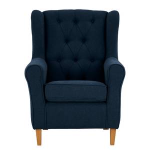 Bankstellen Luro 2-, 1- & 1-zits (2-zitsbank, fauteuil, fauteuil) - structuurstof - Geweven stof Scara: Marineblauw