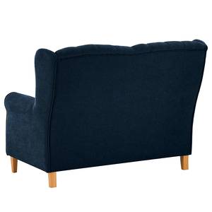 Bankstellen Luro 2-, 1- & 1-zits (2-zitsbank, fauteuil, fauteuil) - structuurstof - Geweven stof Scara: Marineblauw