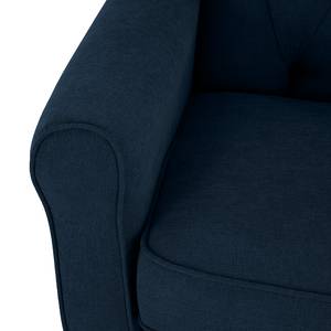 Bankstellen Luro 2-, 1- & 1-zits (2-zitsbank, fauteuil, fauteuil) - structuurstof - Geweven stof Scara: Marineblauw