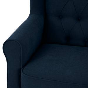 Bankstellen Luro 2-, 1- & 1-zits (2-zitsbank, fauteuil, fauteuil) - structuurstof - Geweven stof Scara: Marineblauw