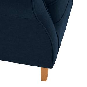 Bankstellen Luro 2-, 1- & 1-zits (2-zitsbank, fauteuil, fauteuil) - structuurstof - Geweven stof Scara: Marineblauw