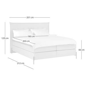 Boxspring Temre Geweven stof Inas: Platinakleurig - 180 x 200cm