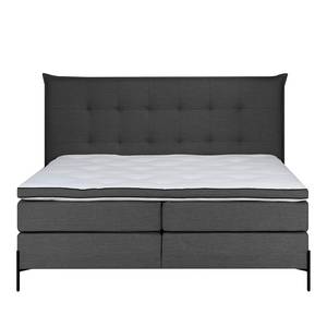 Boxspringbett Temre Webstoff Inas: Dunkelgrau - 200 x 200cm