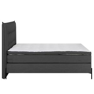 Boxspringbett Temre Webstoff Inas: Dunkelgrau - 200 x 200cm