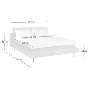 Gestoffeerd bed Manu Gerecycleerde structuurstof Gesa: Beige - 160 x 200cm