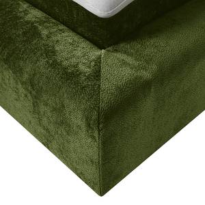 Lit capitonné Ilay Tissu chenille Aponi: Vert forêt - 180 x 200cm