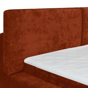 Gestoffeerd bed Ilay Chenille Aponi: Terracotta - 160 x 200cm