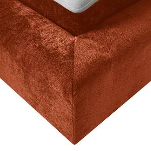 Gestoffeerd bed Ilay Chenille Aponi: Terracotta - 160 x 200cm