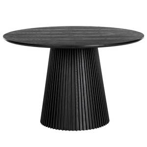 Tavolo da pranzo QARA rotondo Frassino parzialmente massello - Frassino nero - Diametro: 120 cm