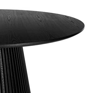 Table QARA ronde Partiellement en frêne massif - Frêne noir - Diamètre : 120 cm