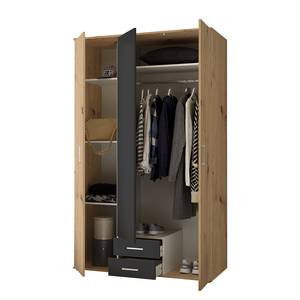 Drehtürenschrank Guudka 120 cm Eiche Artisan Dekor / Anthrazit