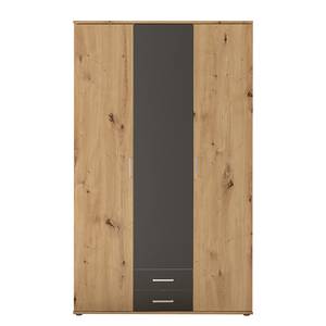 Drehtürenschrank Guudka 120 cm Eiche Artisan Dekor / Anthrazit