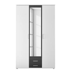 Armoire à portes battantes Huams Blanc / Graphite - Largeur : 120 cm