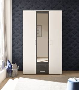 Armoire à portes battantes Huams Blanc / Graphite - Largeur : 120 cm