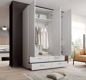 Drehtürenschrank Tillo Weiß - Breite: 138 cm - Mit Spiegeltür/-en