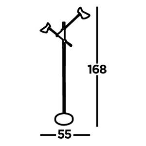 Lampadaire LED Diablo Acier - Noir / Doré - 2 ampoules