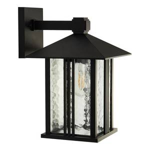 Wandlamp Venice glas / aluminium - zwart - 1 lichtbron