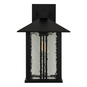 Wandlamp Venice glas / aluminium - zwart - 1 lichtbron