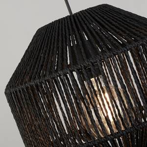 Lampada a sospensione Wicker Acciaio / Cotone - Nero