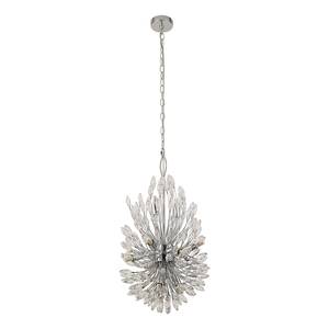 Kronleuchter Peacock Kristallglas / Stahl - Silber - 14-flammig