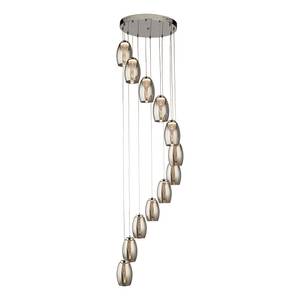 Hanglamp Cyclone 12 lichtbronnen glas/staal - zilverkleurig - Zilver
