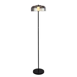 Lampadaire LED Frisbee Verre fumé / Acier - Noir - 1 ampoule