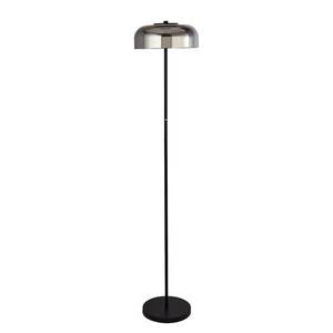 Lampadaire LED Frisbee Verre fumé / Acier - Noir - 1 ampoule