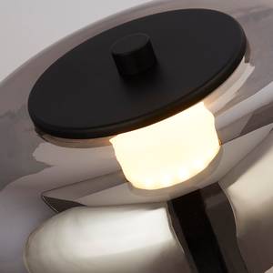 Lampadaire LED Frisbee Verre fumé / Acier - Noir - 1 ampoule