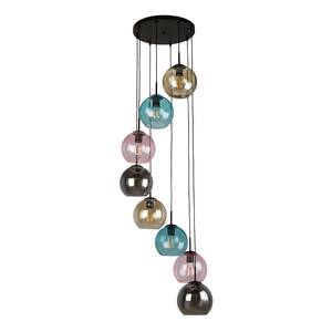 Hanglamp Mardi Gras glas / staal - meerdere kleuren - 8 lichtbronnen