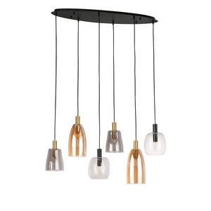 Hanglamp Divine staal / glas - meerdere kleuren - 6 lichtbronnen