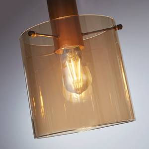 Hanglamp Sweden glas / staal - 4 lichtbronnen - Barnsteenkleurig