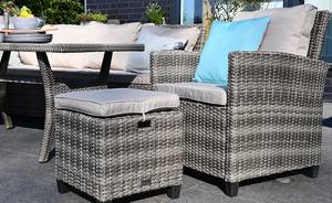 Loungegruppe Barkey Polyrattan / Microfaser - Akazie / Grau - Akazie Grau