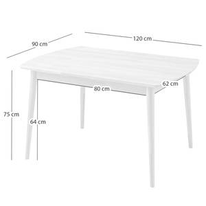 Table en bois massif FINSBY Chêne massif - 120 x 90 cm