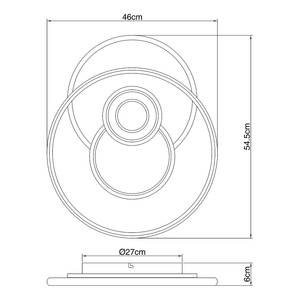 Plafonnier Roderick - Type B Fer / Chrome / Plexiglas - 1 ampoule