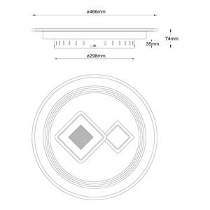 Plafonnier Valeria - Type B Fer / Chrome / Plexiglas - 1 ampoule