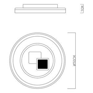 Plafondlamp Sundi type B ijzer/chroom/acrylglas - 1 lichtbron